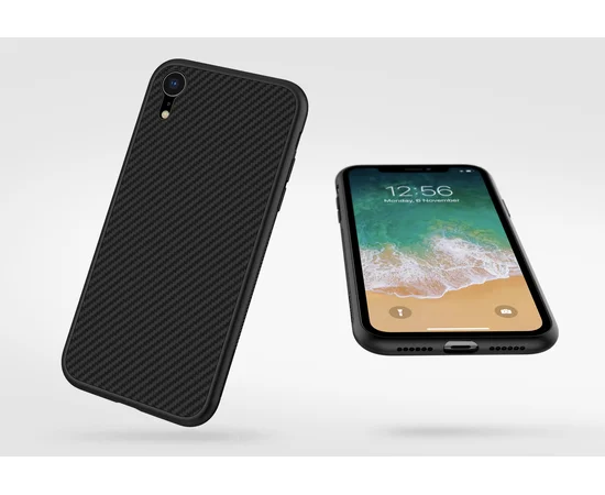 Карбоновая накладка Nillkin Synthetic Fiber series для Apple iPhone XR (6.1") Черный