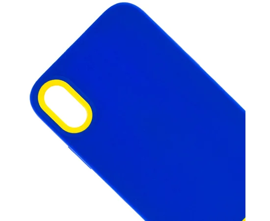 Чехол TPU+PC Bichromatic для Apple iPhone XR (6.1") Navy Blue / Yellow