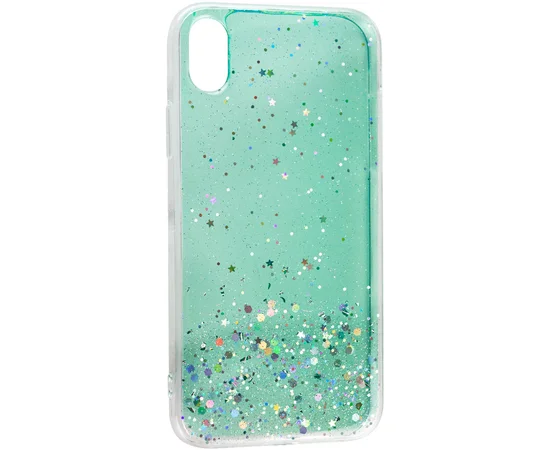 TPU чехол Star Glitter для Apple iPhone XR (6.1") Прозрачный / Мятный