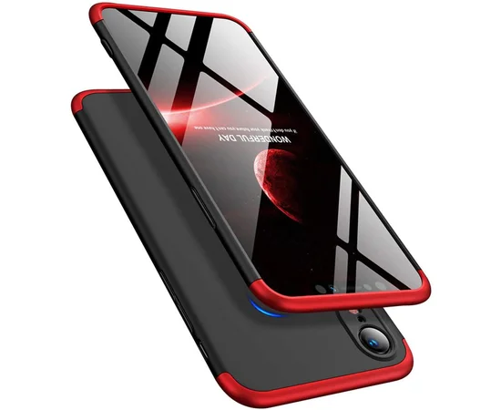 Пластиковая накладка GKK LikGus 360 градусов (opp) для Apple iPhone XR (6.1") Черный / Красный