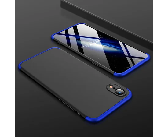 Пластиковая накладка GKK LikGus 360 градусов (opp) для Apple iPhone XR (6.1") Черный / Синий