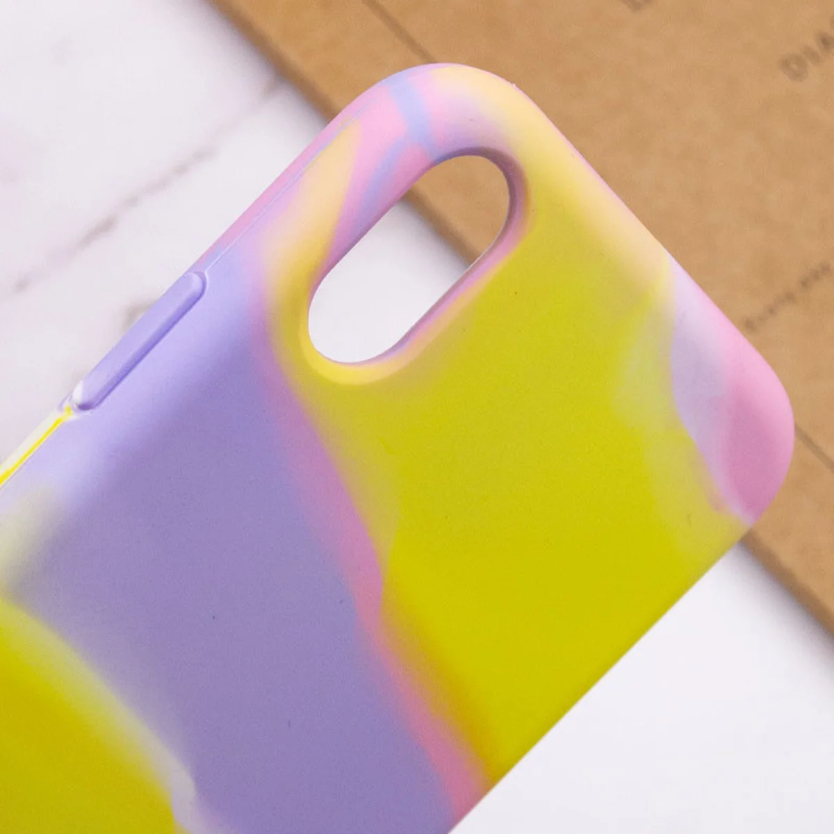 Чехол Silicone case full Aquarelle для Apple iPhone XR (6.1") Сиренево-желтый