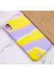 Чехол Silicone case full Aquarelle для Apple iPhone XR (6.1") Сиренево-желтый
