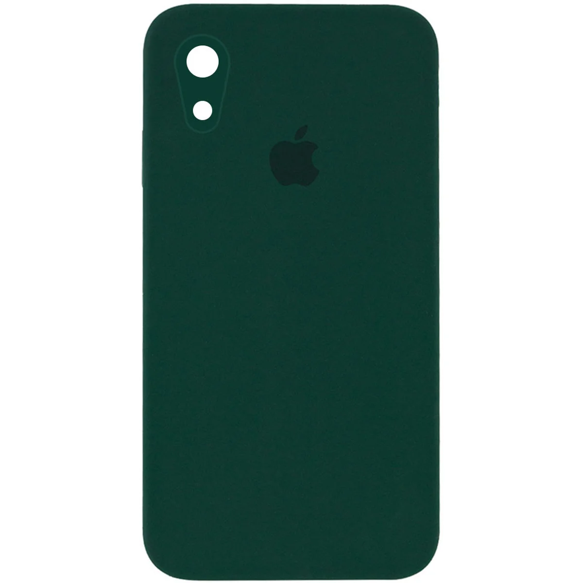Чехол Silicone Case Square Full Camera Protective (AA) для Apple iPhone XR (6.1") Зеленый / Dark green