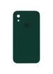 Чехол Silicone Case Square Full Camera Protective (AA) для Apple iPhone XR (6.1") Зеленый / Dark green