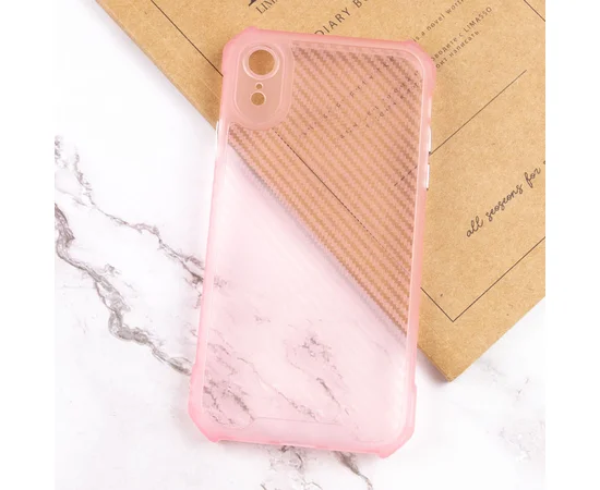 Чехол TPU Ease Carbon color series для Apple iPhone XR (6.1") Розовый / Прозрачный