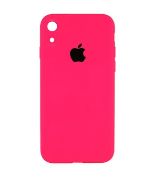 Чехол Silicone Case Square Full Camera Protective (AA) для Apple iPhone XR (6.1") Розовый / Barbie pink