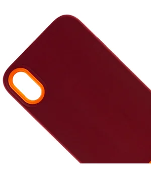 Чехол TPU+PC Bichromatic для Apple iPhone XR (6.1") Brown burgundy / Orange