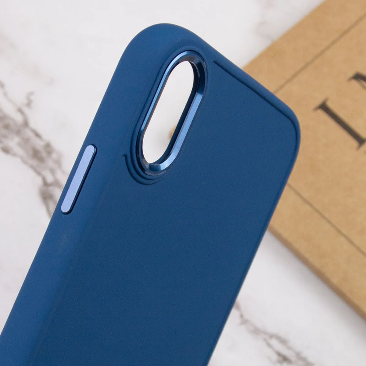 TPU чехол Bonbon Metal Style для Apple iPhone XR (6.1") Синий / Denim Blue