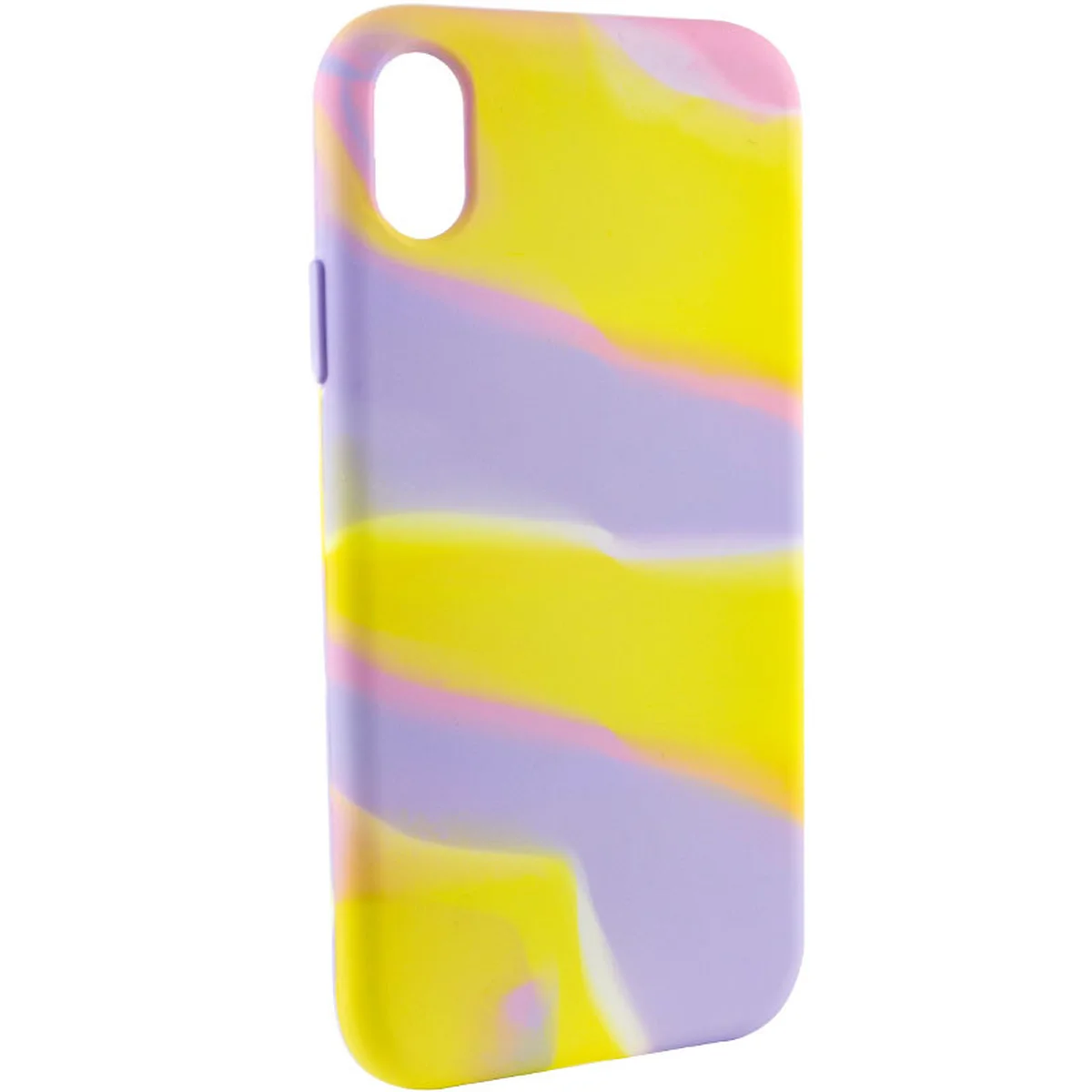 Чехол Silicone case full Aquarelle для Apple iPhone XR (6.1") Сиренево-желтый