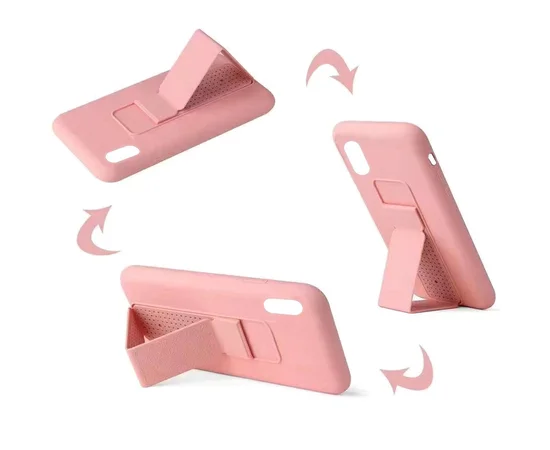 Чехол Silicone Case Hand Holder для Apple iPhone XR (6.1") Розовый / Pink