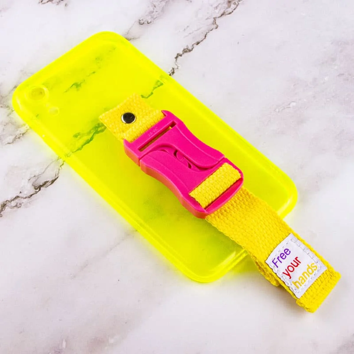 Чехол Handfree с цветным ремешком для Apple iPhone XR (6.1") Желтый