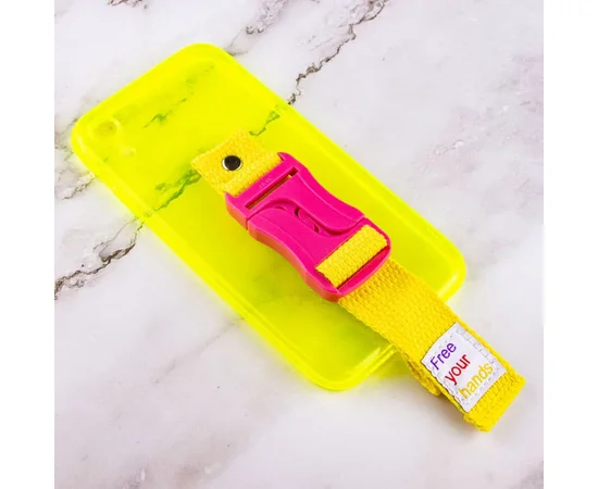 Чехол Handfree с цветным ремешком для Apple iPhone XR (6.1") Желтый