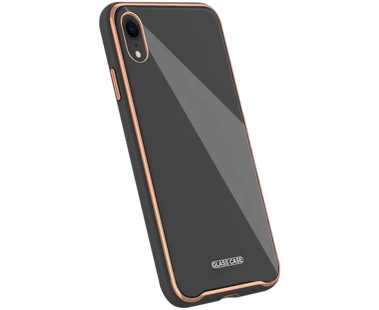 TPU+Glass чехол Venezia для Apple iPhone XR (6.1") Черный / Black
