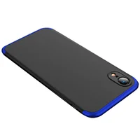 Пластиковая накладка GKK LikGus 360 градусов (opp) для Apple iPhone XR (6.1") Черный / Синий