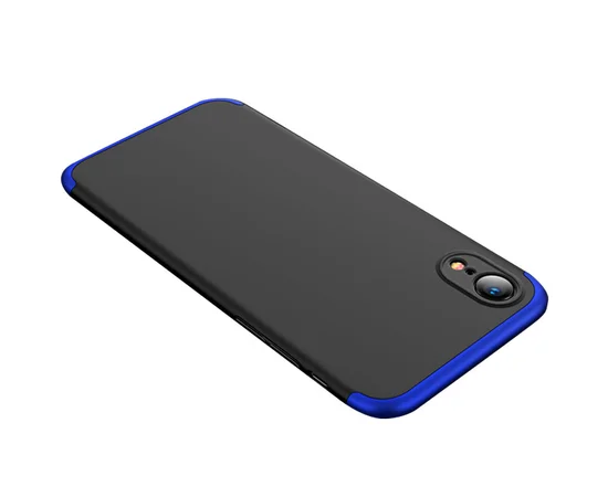 Пластиковая накладка GKK LikGus 360 градусов (opp) для Apple iPhone XR (6.1") Черный / Синий