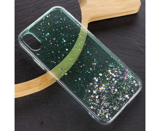 TPU чехол Star Glitter для Apple iPhone XR (6.1") Прозрачный / Мятный
