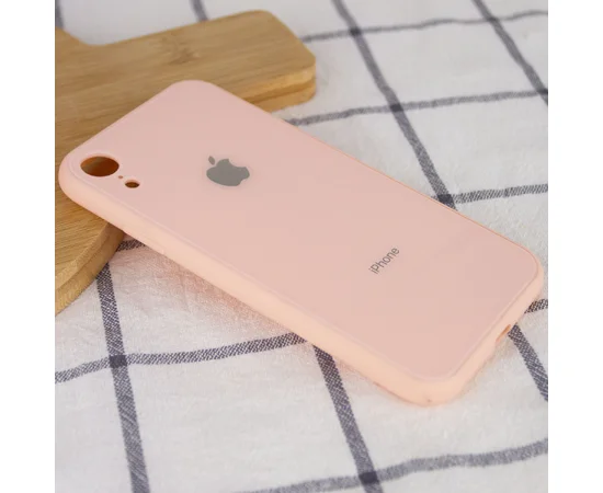TPU+Glass чехол GLOSSY Logo Full camera (opp) для Apple iPhone XR (6.1") Персиковый