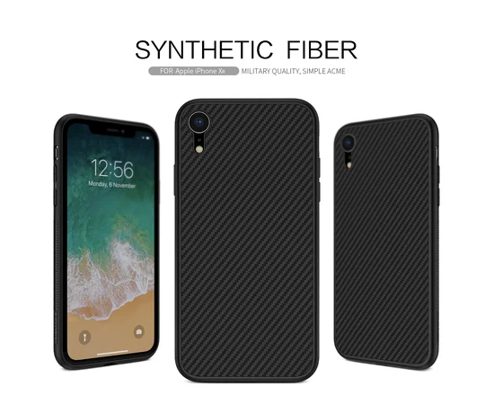 Карбоновая накладка Nillkin Synthetic Fiber series для Apple iPhone XR (6.1") Черный