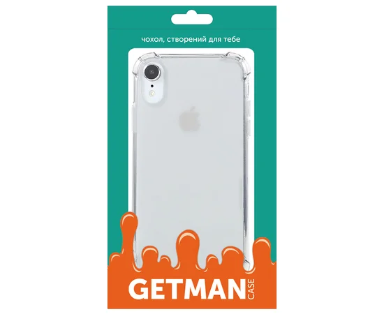 TPU чехол GETMAN Ease с усиленными углами для Apple iPhone XR (6.1") Прозрачный / Transparent