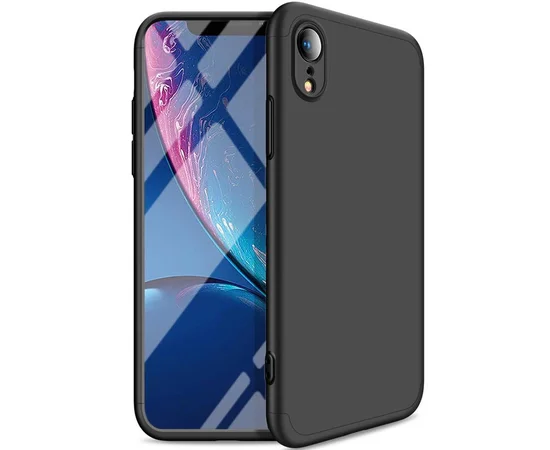 Пластиковая накладка GKK LikGus 360 градусов (opp) для Apple iPhone XR (6.1") Черный