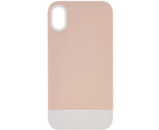 Чехол TPU+PC Bichromatic для Apple iPhone XR (6.1") Grey-beige / White