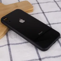 TPU+Glass чехол GLOSSY Logo Full camera (opp) для Apple iPhone XR (6.1") Черный