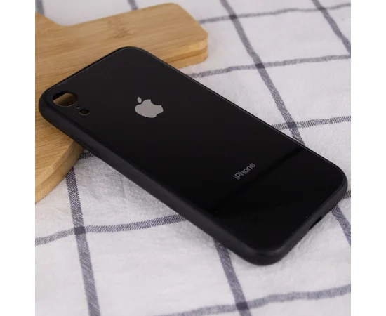 TPU+Glass чехол GLOSSY Logo Full camera (opp) для Apple iPhone XR (6.1") Черный