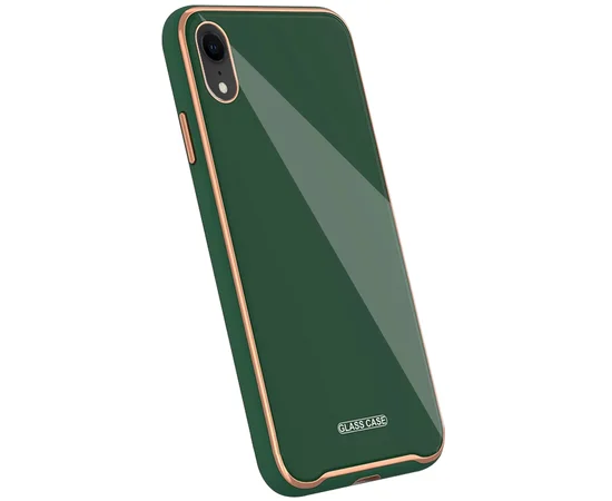 TPU+Glass чехол Venezia для Apple iPhone XR (6.1") Зеленый / Dark Green