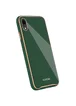 TPU+Glass чехол Venezia для Apple iPhone XR (6.1") Зеленый / Dark Green