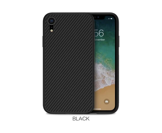 Карбоновая накладка Nillkin Synthetic Fiber series для Apple iPhone XR (6.1") Черный