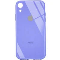 TPU+Glass чехол GLOSSY Logo Full camera (opp) для Apple iPhone XR (6.1") Сиреневый