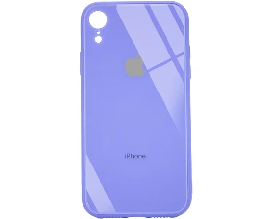 TPU+Glass чехол GLOSSY Logo Full camera (opp) для Apple iPhone XR (6.1") Сиреневый