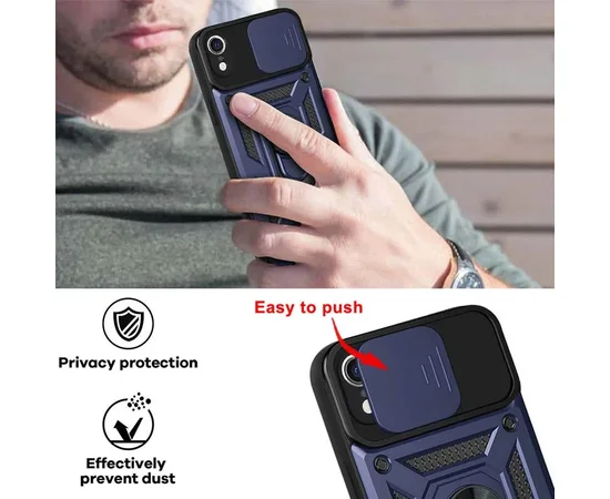 Ударопрочный чехол Camshield Serge Ring для Apple iPhone XR (6.1") Синий