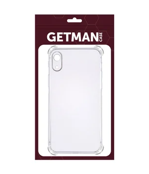 TPU чохол GETMAN Ease logo посилені кути для Apple iPhone XR (6.1 ") Прозорий / Transparent