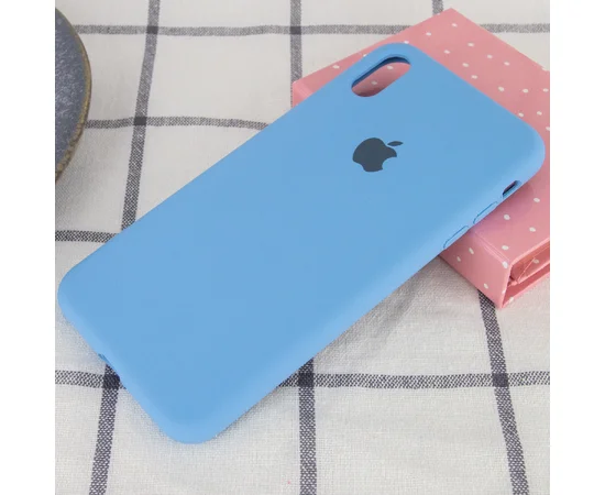Чехол Silicone Case Full Protective (AA) для Apple iPhone XR (6.1") Голубой / Cornflower