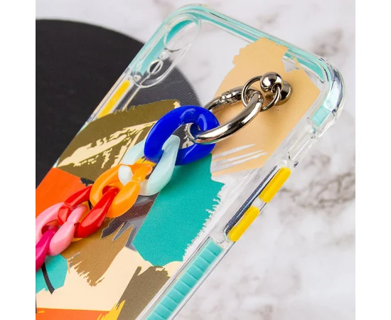 TPU+PC чехол Colorspot с ремешком-цепью для Apple iPhone XR (6.1") Tropic