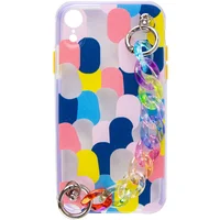 TPU+PC чехол Colorspot с ремешком-цепью для Apple iPhone XR (6.1") Dots