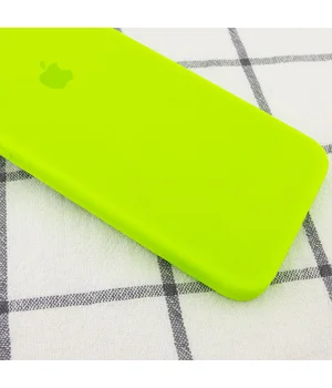 Чохол Silicone Case Square Full Camera Protective (AA) для Apple iPhone XR (6.1 ") Салатовий / Neon green