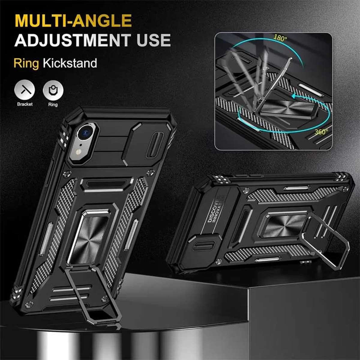 Удароміцний чохол Camshield Army Ring для iPhone XR (6.1") Чорний / Black