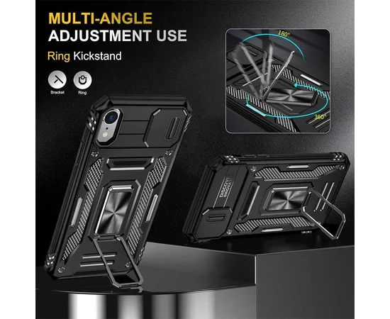 Ударопрочный чехол Camshield Army Ring для Apple iPhone XR (6.1") Черный / Black