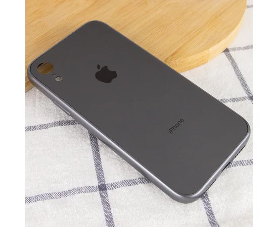 TPU+Glass чехол GLOSSY Logo Full camera для Apple iPhone XR (6.1") Серый