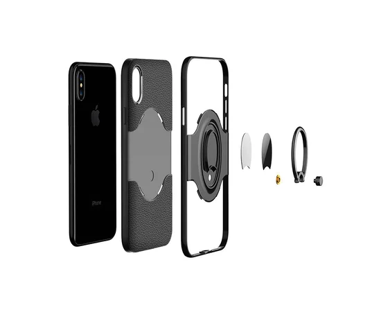 TPU+PC чехол Deen Feather с креплением под магнитный держатель для Apple iPhone XR (6.1") Черный