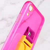 Чохол Handfree з кольоровим ремінцем для Apple iPhone XR (6.1") Рожевий