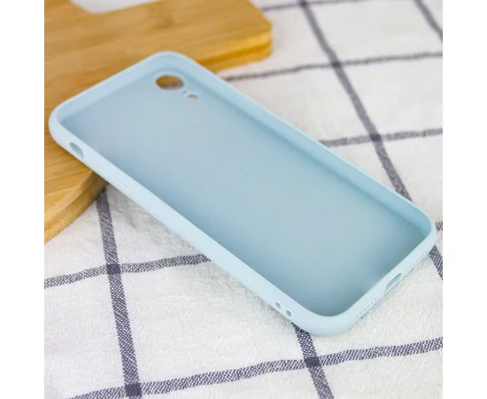 TPU+Glass чехол GLOSSY Logo Full camera (opp) для Apple iPhone XR (6.1") Голубой