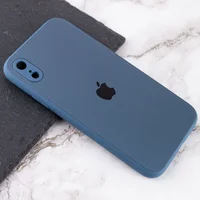 TPU+Glass чехол Matte Candy Full camera для Apple iPhone XR (6.1") Синий