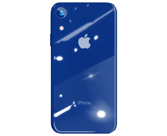 TPU+Glass чехол GLOSSY Logo series для Apple iPhone XR (6.1") Синий / Blue