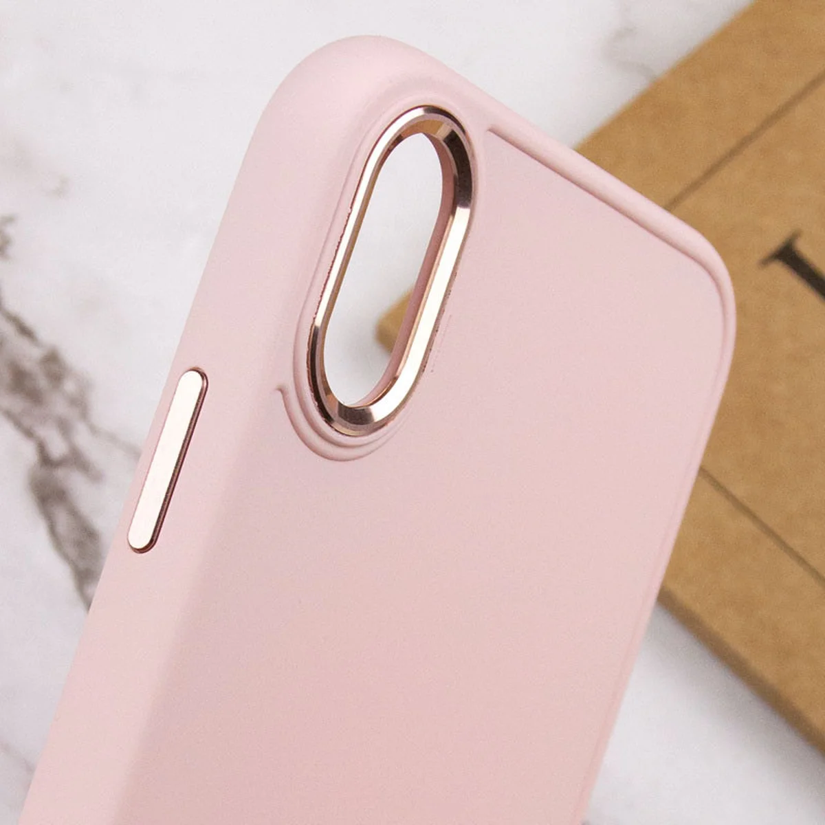 TPU чехол Bonbon Metal Style для Apple iPhone XR (6.1") Розовый / Light pink