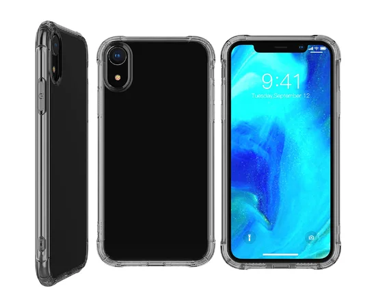 TPU чехол Epic Ease с усиленными углами для Apple iPhone XR (6.1") Черный / Transparent