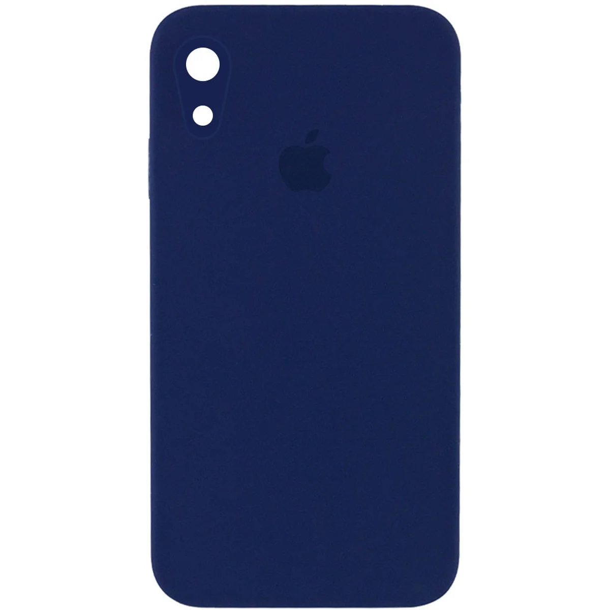Чехол Silicone Case Square Full Camera Protective (AA) для Apple iPhone XR (6.1") Темно-синий / Midnight blue